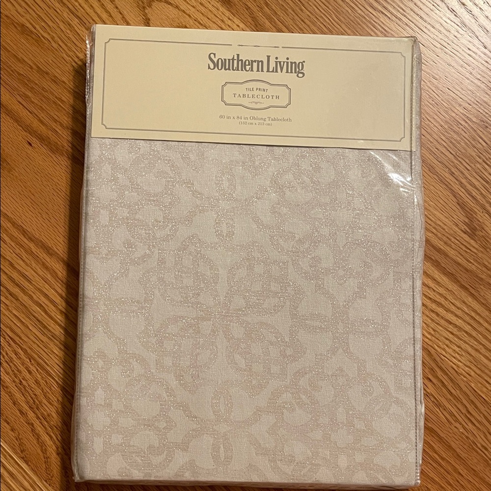 Southern Living Tile Print Tablecloth, 60” X 84” Oblong